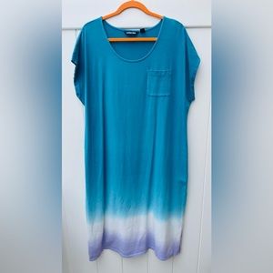 Lands' End Womens Knit Maxi Dress Casual Pockets size 1X